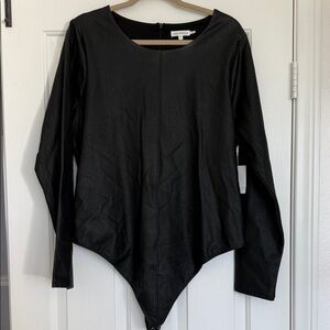 Good American Black Long Sleeve Bodysuit